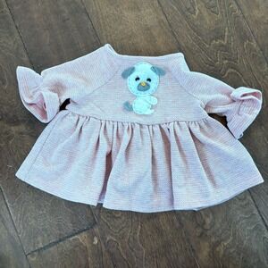 Pastourelle By Pippa and Julie Girls 9 Month Tunic Top Pink Dog